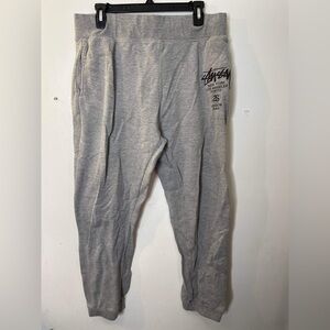 Stussy Sweatpants Mens Size extra large, Grey Script Logo Joggers